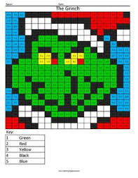 Christmas Addition And Subtraction Coloring Squared Christmas Math Christmas Multiplication Grinch Coloring Pages
