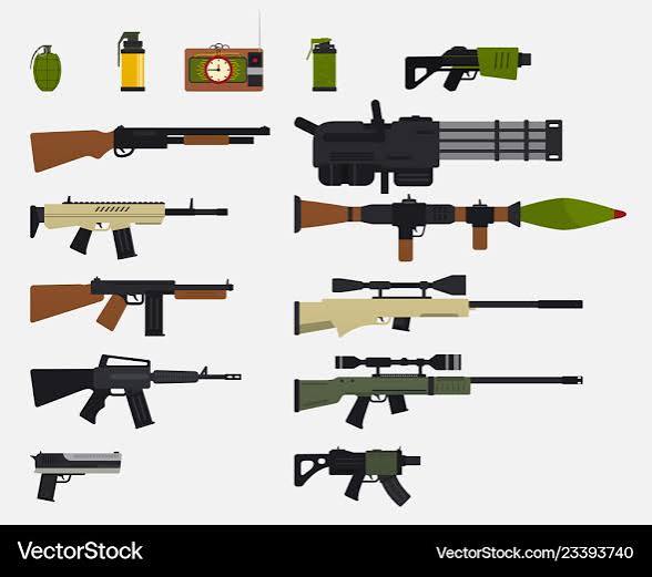 Modern Military Weapons Set – Royalty-Free Vector | VectorStock