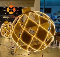 Events and Wedding Decoration LED Giant Big Outdoor Christmas Ball 3D Motif Light