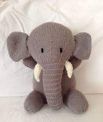 Knitted Toy Elephant Soft Toy Plush Toy Animal For Baby Nursery Or Child Gift Elephant Teddy Bear Hand Knit Toys Elephant Soft Toy Knitted Toys