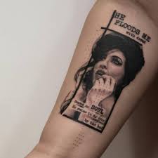 Amy winehouse tattoos were a reflection of her life, her attitude and emotions. Black And Grey Graphic Amy Winehouse Inspired Tattoo On