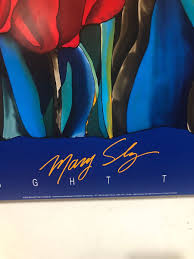 FINE ART LITHOGRAPH: Midnight Tulips by Mary Sly 33 x 27