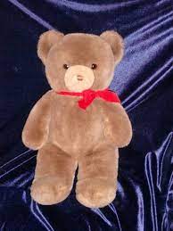 Vintage Gund Tender Teddy Bear Brown 1983 Red Bow 16 Stuffed Plush Animal Toy Nostalgic Things Brown Teddy Bear Toys Teddy Bear