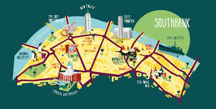 Southbank Map Illustration Kerryhyndman Co Uk London Map Illustrated Map London Borough Map