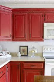 The Twice Remembered Cottage Red Kitchen Cabinets Chic Kitchen Red Kitchen