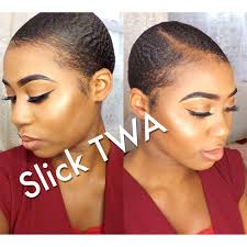 Short curly hairstyle with nape undercut short hair is on trend and super easy to manage. Slick Down Twa 4c Natural Hair No Heat Twa Hairstyles 4c Hair Natural Hair Styles Twa Hairstyles