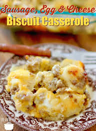 The sausage and egg casserole is then baked until brown on top. Sausage Egg Cheese Biscuit Casserole The Country Cook