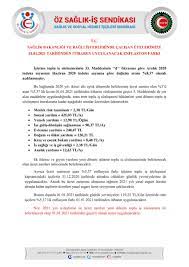 İlan 31.12.2020, 07:03 11.02.2021, 22:15. T C Saglik Bakanligi Ve Bagli Isyerlerinde Calisan Uyelerimize 01 01 2021 Tarihinden Itibaren Uygulanacak Enflasyon Farki