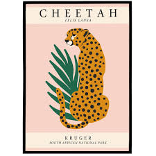 Cheetah Illustration Print In 2020 Illustration Print Tiger Illustration Poster Art