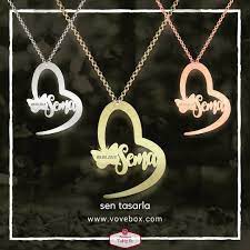 whatsapp 05051246464 sevgiliyehediye kolye gumus kapidaodeme harf kalp isimlikolye kisiyeozel plakakolye vovebox sent gold necklace jewelery jewelry