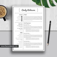 50+ free microsoft word resume templates to download. Simple Resume Template For Word Professional Cv Template Minimalist Cv Layout Design Professional And Teacher Resume Cover Letter Instant Download Cindy Plannerbundle Com