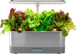 Aerogarden Harvest Elite Slim Indoor Garden Easy Setup 6 Grow Pods Included Stainless Heirloom Salad Kit 901124 1300 Best Buy Salad Kits Gourmet Salad Aerogarden