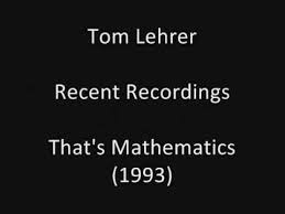 Chant 2 voix partition pour piano. Tom Lehrer That S Mathematics Studio Solo 1993 Tom Lehrer Mathematics How To Get