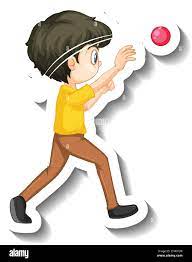 A boy throwing ball cartoon character sticker illustration Stock Vector  Image & Art - Alamy