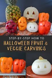Halloween Fruit And Vegetable Carvings Produce For Kids Halloween Fruit Fruit And Vegetable Carving Vegetable Carving
