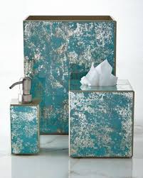 Shop for bathroom accessories in bath. Waylande Gregory Ocean Blue Antique Vanity Accessories
