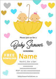 Free Printable Baby Shower Invitation Templates For Twins Twins Baby Shower Invitations Free Printable Baby Shower Invitations Baby Shower Invitations
