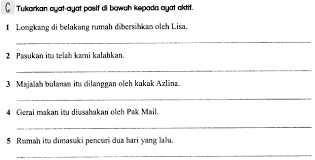 Kata kerja aktif tak transitifbermaksud kata kerja yang tidak memerlukan penyambut atau objek sesudahnya. Bm Primary 3 Ayat Aktif Ayat Pasif Exercise Life Long Sharing