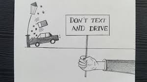 See traffic safety logo stock video clips. Road Safety Drawing Easy Don T Text And Drive Drawing For Road Safety Pencil Drawing Youtube