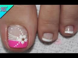 Inicio decoración de uñas figuras de uñas 2020 para manos y pies. Diseno De Unas Para Pies Flor Y Frances Principiantes French Nail Art Nlc Youtube Unas Pies Decoracion Unas De Gel Para Pies Unas Manos Y Pies