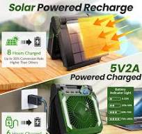 Amazon.com: 20000mAh Portable Fan Rechargeable with Solar ...