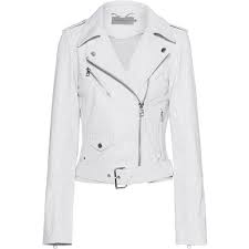 Calvin Klein Jeans Biker Madison Bright White Leather Biker Jacket 425 Liked On Polyv Colorful Leather Jacket Coats Jackets Women Leather Jackets Women