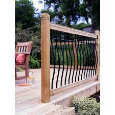 Wickes Tuscany Deck Railing Kit 952 X 1816mm Black Wickes Co Uk Deck Railings Deck Railing Kits Patio Railing