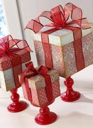 Dollar Store Boxes Ribbon And Candleholders Cheap Pretty Centrepiece Dollar Store Christmas Decorations Diy Christmas Box Christmas Diy