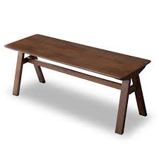 Constructed from solid rubberwood, plywood, and mdf wood. Mid Century Modern Stella Brown Walnut Dining Bench Ash9121