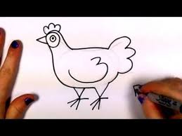 How To Draw A Chicken Step By Step Draw A Cute Hen Easy Cc Chicken Drawing Easy Drawings Drawing For Kids