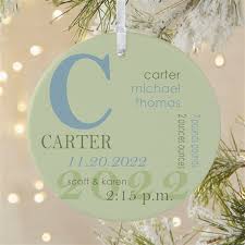 Baby Stats Personalized Christmas Ornament