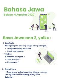 Republik indonesia, osis smk bina nusantara demak badhe ndherek ngregengaken. Bahasa Jawa Selasa 4 Agustus 2020