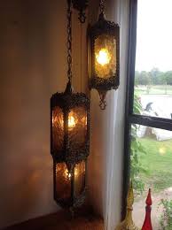 Custom and hand forged iron chandeliers, tuscan, rustic, santa barbara style, hacienda style, lights, sconces, pendants, lanterns, and exterior lighting. Retro Spanish Gothic Swag Lamp Three Triple Lights Chain Vintage Mid Century Swag Lamps Swag Lamp Vintage Lamps