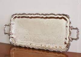 Make an offer on the perfect piece today! Large Vintage Silver Plated Footed Rectangular Serving Tray Silver Plate Vintage Silver Silver