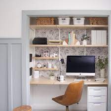 We added some shelves to the side of the closet and moved in the computer and all the office supplies. 15 Beautiful Closet Offices That Prove Bigger Isn T Always Better
