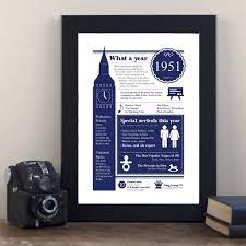 Other diy 70th birthday gifts for dad. Personalised 70th Birthday Gift 1951 Milestone Print By A Few Home Truths Notonthehighstreet Com