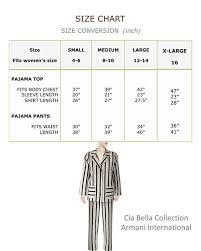 Pajama Set Sateen Cotton Striped Cia Bella Collection