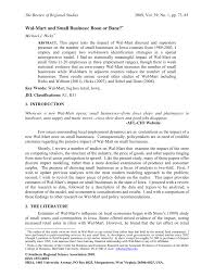 + employment type full & part time. Pdf Wal Mart And Small Business Boon Or Bane