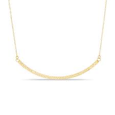 Diamond curved bar necklace in 14k white gold. Diamond Cut Curved Bar Necklace In 14k Gold 17 Gordon S Jewelers