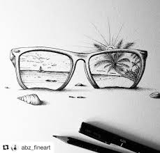 Summer Specs By Abz Fineart Feature Tag Inspiringpieces Sunglasses Beach Spectacles Gla Pencil Art Drawings Art Drawings Sketches Pencil Sketches Easy