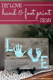 Diy Love Hand Foot Print Sign Footprint Crafts Diy Baby Stuff Baby Crafts