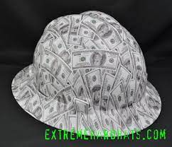 100 Bills Money Msa V Gard Hard Hat Painted Hard Hat Hard Hats Custom Paint