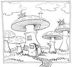 More 100 coloring pages from nature coloring pages category. Trippy Mushroom House Coloring Pages Novocom Top