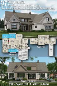 Plan 14685rk New American House Plan With Prep Kitchen And Two Laundry Rooms In 2020 American Houses Architectural Design House Plans Dream House Plans