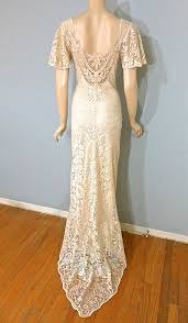 Vintage Cutwork Lace Crochet Wedding Dress Victorian Wedding Dress M Crochet Wedding Dresses Wedding Dresses Lace Wedding Dress Patterns