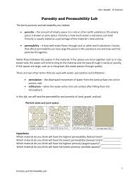 Porosity And Permeability Lab