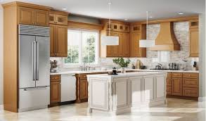 Beautiful Faux Wood Kitchen Cabinets With White Island See More Here Https Www Homeandgar Wholesale Kitchen Cabinets Lily Ann Cabinets Wood Kitchen Cabinets