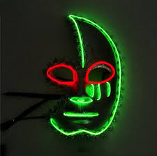 Mascara De Led Traje De Halloween Mascara Two Color Half Moon Mascara Femea China Meia Lua Mascara De Led E Half Moon Mask Mascara Do Dia Das Bruxas Preco