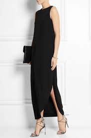 Black Belinda Silk Crepe Maxi Dress Calvin Klein Collection Fashion Minimalist Dresses Minimal Dress