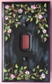Light Switch Plate Cover Pink Rose Vine Hand By Carolannstole 9 95 Decorative Light Switch Covers Decorative Switch Plate Light Switch Covers Diy